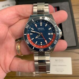 Mido Ocean Star GMT Pepsi - Mens Size 44 m